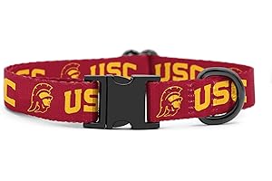 SHOPINSTAPETS USC Trojans Collars and Leashes | Officially Licensed | Adjustable-Fits All Pets! (Medium Collar)