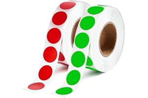 AANXUFA 2000 Pcs Round Stickers 1/2 Inch Color Circle Red Green Dot Stickers Small Code Labels for Office Shop Yard Sale Home Classroom Marking