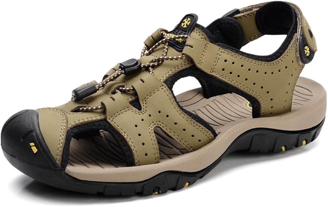 Men's Outdoor Leather Fisherman Sandals Summer Sports Hiking Water