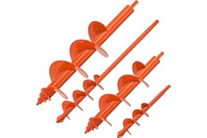 Insaga 4Pack Auger Drill Bit for Planting Spiral Garden Earth Auger Bulb Drill Bit for Planting 1.6x9'', 2x16'', 3x12'', 3.5x16'' Hole Digger for Fence Post Plants, Fits 3/8" Hex Drive Drill