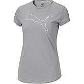 PUMA - Womens Rtg Heather Logo Us T-Shirt, Color Light Gray Heather, Size: Large