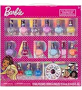 Barbie - Townley Girl Non-Toxic Peel-Off Quick Dry Nail Polish Activity Makeup Set for Girls, Age...
