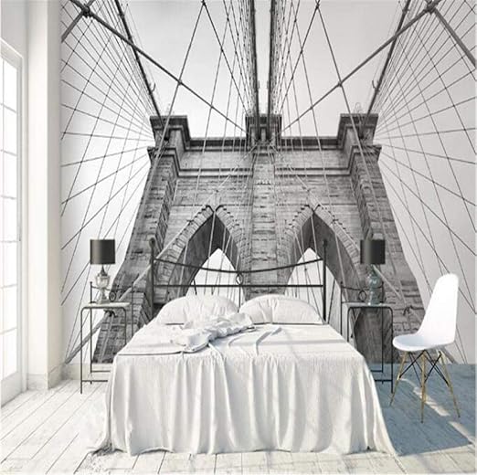 Amazon Co Jp 3d壁紙アートブリッジ写真壁壁画黒白壁紙壁紙用リビングルーム家の装飾テーマバーヨーロッパスタイル Diy 工具 ガーデン