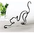 KOLYMAX Metal Cat Minimalist Art Wall Sculpture, Minimalist Abstract Cat Line Wall Art, Modern Minimalist Home Decoration Minimalist Living Room Wall Decoration（Stretch Cat）