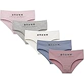Donella Teen Girls Panties - 5 Pack Mid Rise Soft Cotton Bikini Underwear, Age: 6-17