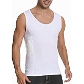LIBOSHENG Deep Conceal Carry Shirts Men's - Daily Concealed Carry Compression Vest, Suitable for Small, Compact Handguns