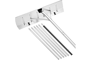 VEVOR Snow Roof Rake, 26 in Aluminum Blade, 7.5-20 ft Adjustable Roof Snow Scraper with Wheels, Anti-Slip Handle Snows Remova