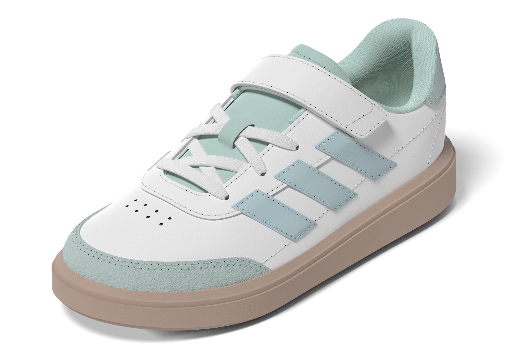 adidas Courtblock Sneaker, White/Magic Grey Metallic/Halo Mint, 13 US Unisex Little Kid