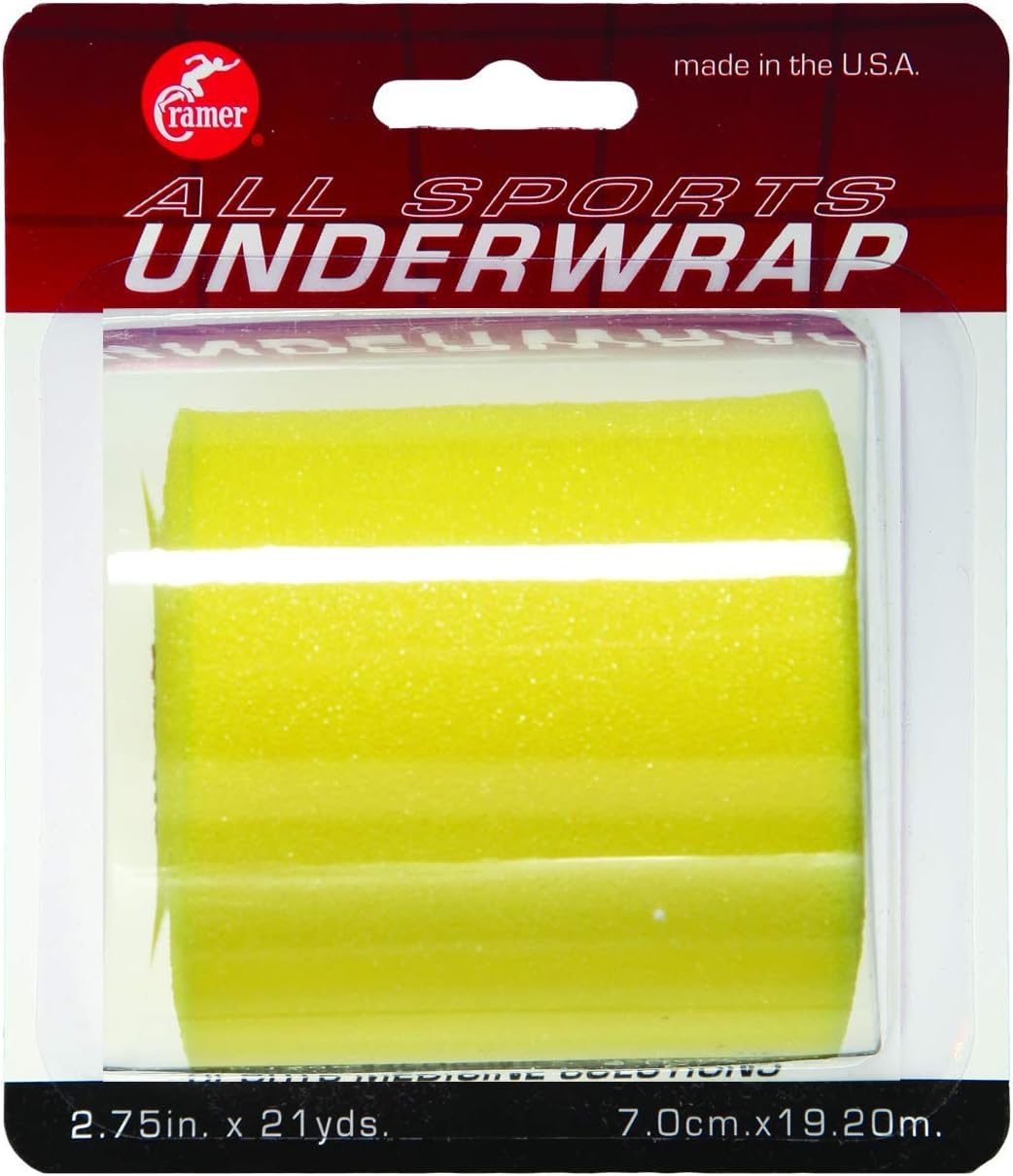 Cramer Tape Underwrap, Sports PreWrap for Athletic Ankle, Wrist, and Injury Taping Jobs, Hair Tie, Headband, Patella Support, Pre-Wrap Athletic Tape Supplies, 2.75" X 21 Yard Roll of Pre Wrap, Brite