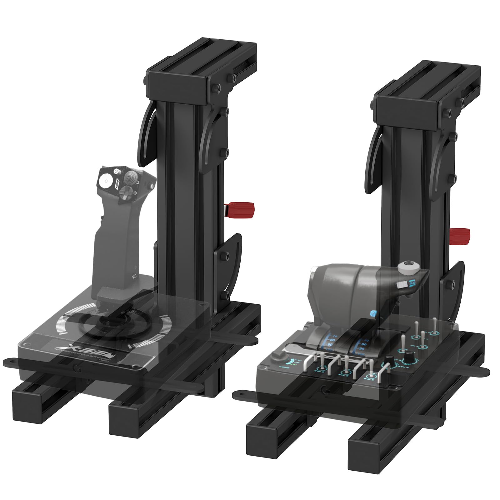 Likeem Hotas Desk Mount 2 Set for Logitech X52 X52 Pro and Thrustmaster T-Flight HOTAS T.16000M TCA - Flight Sim Joystick Throttle Mount
