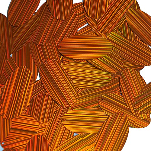 Sequin Oval Orange City Lights Reflective Metallic 1.5 inch Couture Loose Pailletttes. Made in USA.