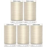 Gutermann Sew-All Thread 547yd - 5 Pack (Egg Shell)