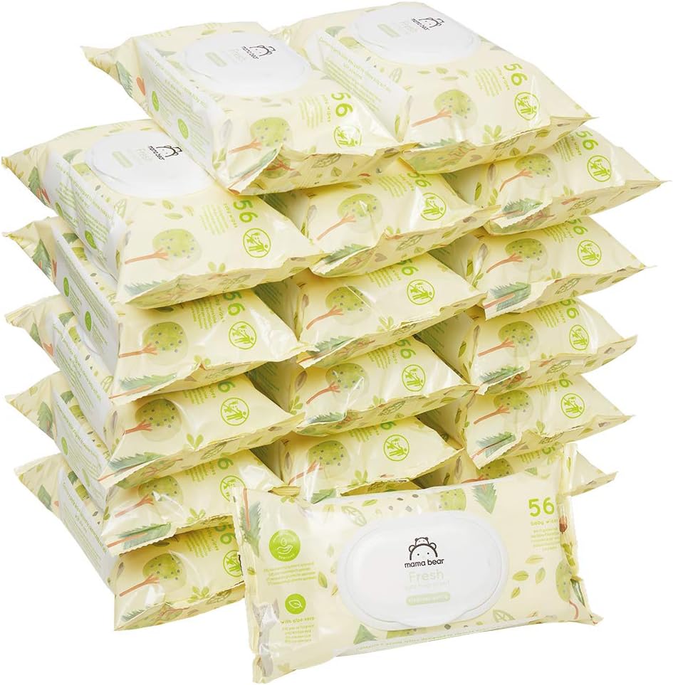 by Amazon Fresh Baby Wipes, 1008 Wipes, 18 Pack of 56, 18-Pack