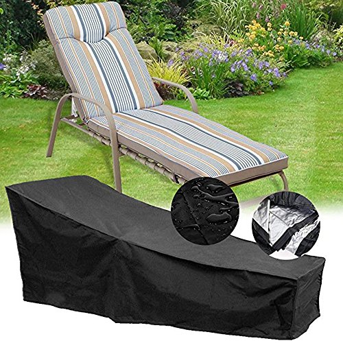 Evoio Sunlounger Cover Chaise Lounge Cover Patio Sun Lounger Cover Waterproof- Folding Lounge Chair Cover - Durable Outdoor Pool Chaise Lounge Chair Covers,782627-15 inch,(Black)