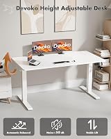 Devoko Electric Standing Desk 140x60cm Height Adjustable 2 Memory White view 5