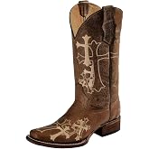 Corral Womens Side Cross Embroidery Square Toe Boots