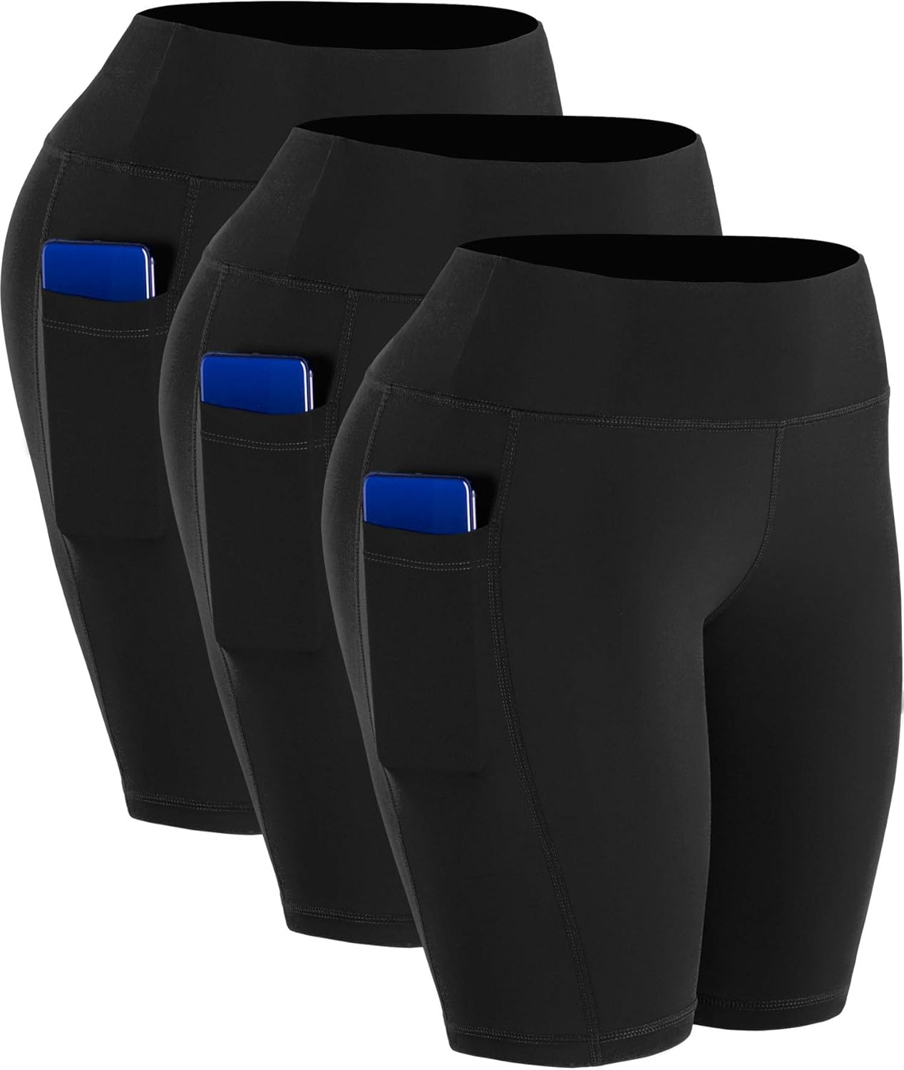 Cadmus Women's Stretch Workout Biker Shorts with Pocket: Clothing