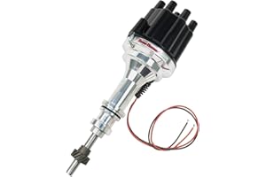 Pertronix D130800 Flame-Thrower Plug and Play Non Vacuum Advance Black Cap Billet Electronic Distributor with Ignitor II Technology for Ford Small Block
