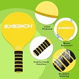 INPODAK Beach Bat and Ball Set Kids Wooden Paddle Ball Beach Racket Set view 6