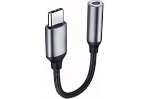 USB C to 3.5mm Headphone Jack Adapter Nylon Braided Audio Dongle Adapter for Phone 16 & Smartphones, Universal Fit