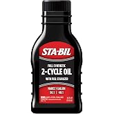STA-BIL Full Synthetic 2-Cycle Oil, 2.6 oz | Makes 1 gallon at 50:1 or 40:1 while helping stabilize fuel for up to 12 months.