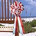 Red & White Striped Pull Bows with Tails - 8