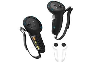 HATALKIN Controller Grips Cover Compatible with Meta Oculus Quest 3/Quest 3s, for Quest 3/3s Controllers Grip Cover Silicone Protector VR Accessories with Battery Replace Opening and Adjustable Knuckle Straps