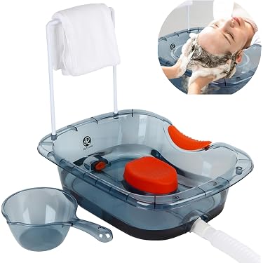 Bassin Transparent Avec Louche - Pour Salle De Bain Et Cuisine - PET Résistant - Taille 30,5x30,5x10,5 Cm - Idéal Lavage Cheveux, Pieds, Légumes - 9
