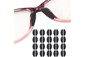 Eyeglass Nose Pads, Soft Non-Slip Foam Nose Pads Self Adhesive for Sunglasses,Plastic Frames Glasses,Glasses,D-Shape,20 Pairs