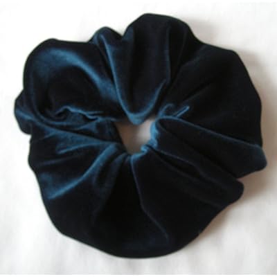 Teal Blue Velvet Hair Scrunchy-Large - Made in the USA