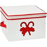 Household Essentials Holiday Storage Box, Medium, Red Candy Cane