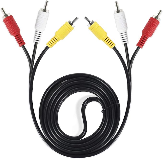 3 RCA AV Cable for Audio/Video Composite DVD/VCR/SAT Yellow/White/Red ...
