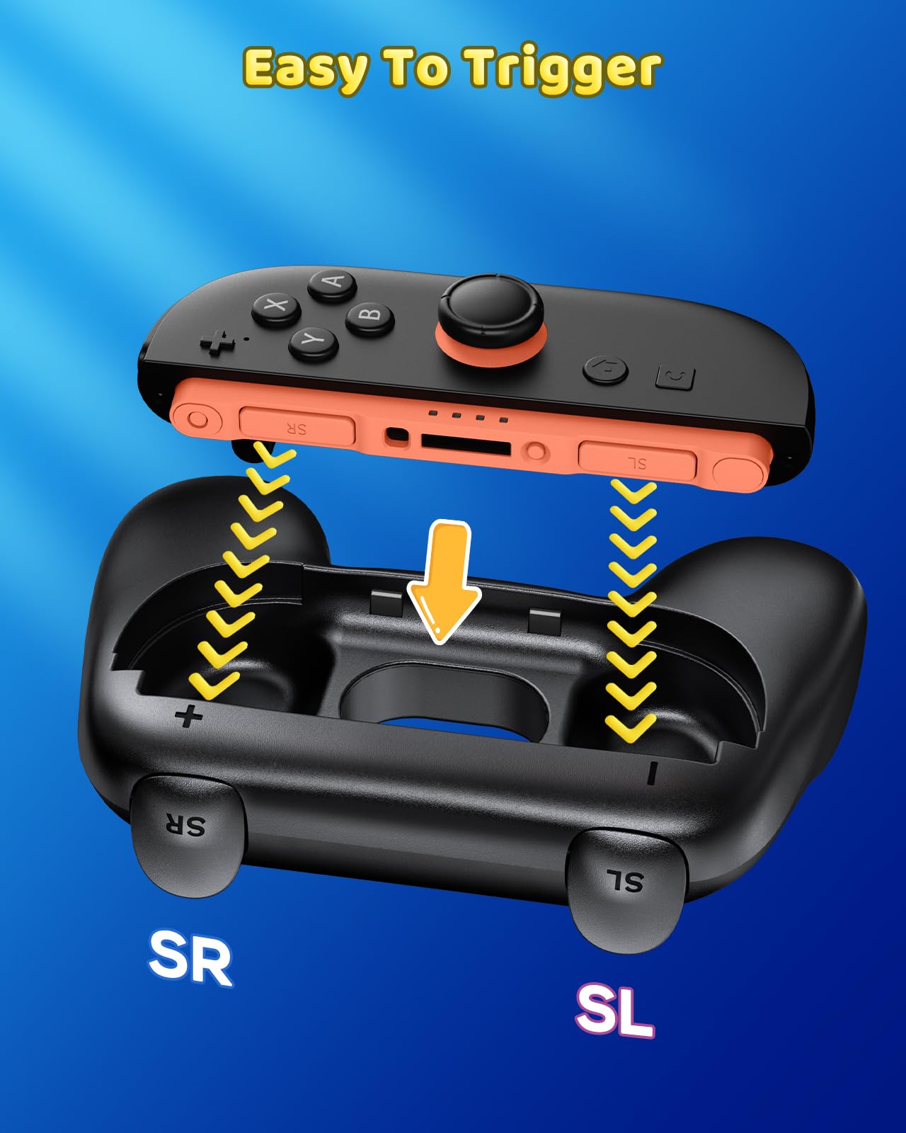 [Both for Switch 2 and 1] FYOUNG Grips for Nintendo Switch 2/1/OLED Controller, Handle Holder for Joycon 2&for Joy con, Dual Size Comfort Ergonomic Grip for Kids&Adults, Family Gaming Accessories