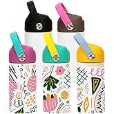 ZREGGUR 12oz sublimation Sippy Cup blank with Straw Lid and Handle 5 Pack bulk,Stainless Steel Water Bottle Double Wall Insulated Tumbler for school, 5 Colors mixed leak proof lid
