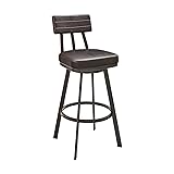 Armen Living Benjamin Swivel Counter Stool in Brown