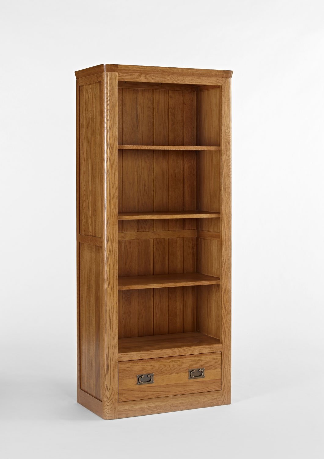 Knightsbridge Oak Large Bookcase With Drawer Amazon Co Uk