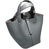 Genuine Leather Bucket Bag for Women - Textured Drawstring Closure Tote in Elegant Simplicity Gift