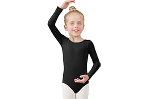 Zando Ballet Leotards for Girls Long Sleeve Toddler Dance Bodysuit Kids Gymnastics Outfits Soft Stretch Classic Dancewear