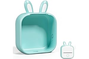 Memoking T02 Protective Case-Bunny Ears Shape Soft Silicone BPA-Free Cute Design Printer Cover, Compatible with T02 Mini Blue