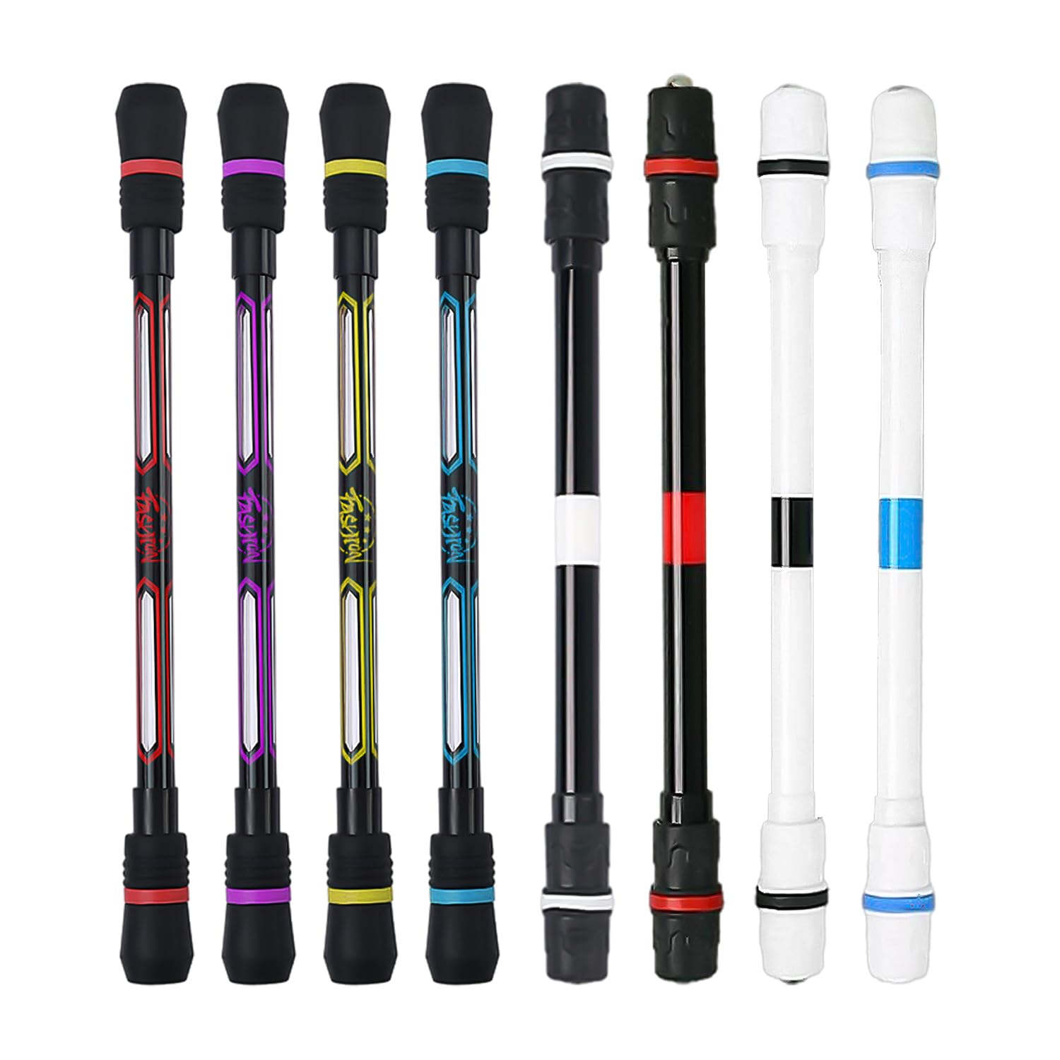 DUINIU 8 Pieces Rotary Pens for Writing and Entertainment - Creative Stationery, Fingertip, Magnetic, Tool Pens - Student Gifts With Refills