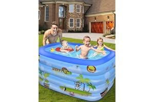 Inflatable Swimming Pool-TINKLE WELL Kiddie Pool 70" X 55" X 23" |4-Layer Durable-Thickened Animal World Design for Kids, Toddlers, and Adults | Ideal for Outdoor, Backyard, Summer Water Parties