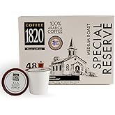 Café 1820 Special Reserve Ground Coffee Cups, Premium Costa Rican Blend, 100% Arabica, Medium/Dark Roast, Compatible with Keurig Machines, 48 Pods