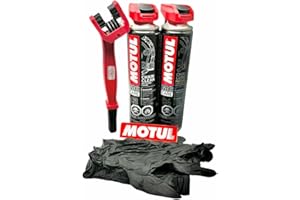 PROSTAR BRANDS Motul Motorcycle Chain Clean Lube Kit Complete MC Care System Race and Street and PROSTAR Grunge Brush