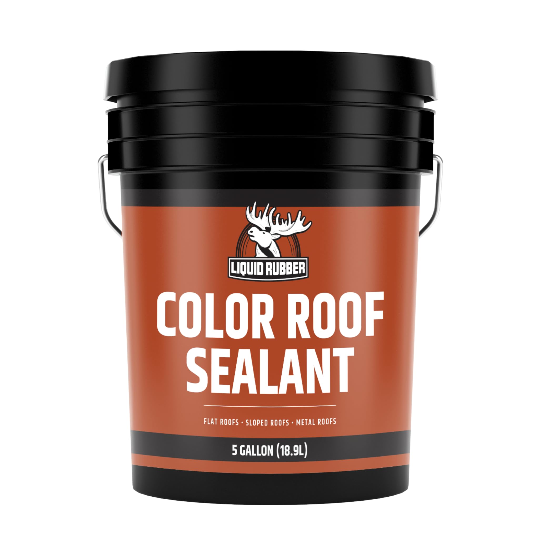 Liquid Rubber Color Roof Sealant- Elastomeric Waterproof Coating for Flat, Low-Slope & Metal Roofs, Flexible UV-Stable Membrane, Beige, 5 Gallon Image