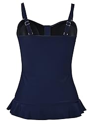 Hilor Women's 50's Retro Ruched Tankini Swimsuit