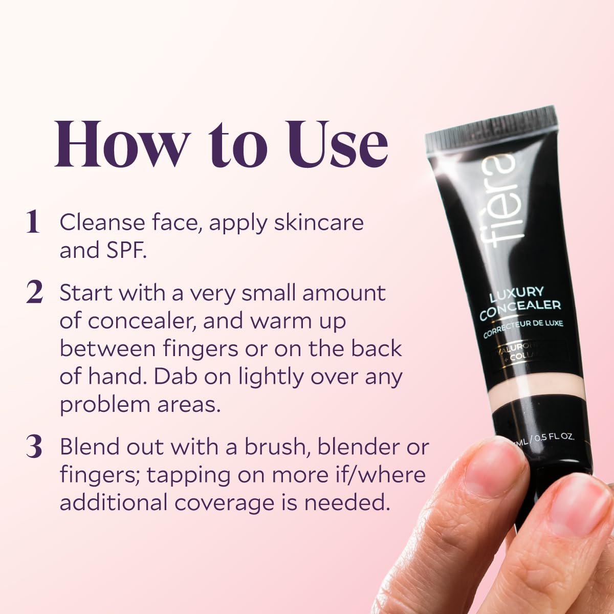 Fièra Luxury Concealer & Foundation with Anti-Aging Ingredients - Full Coverage for Dark Circles, Wrinkles, Fine Lines, and Spots, All-Day Wear For Mature Skin - Neutral Beige, 0.5 FL. OZ. / 15 ML