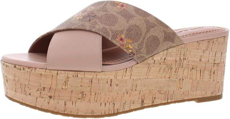 coach cross band high wedge sandal