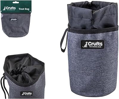 PMS Crufts Treat Bag Grey Black Nylon Dog Training Pouch 10x10x15cm