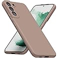 LoeoeL for Samsung Galaxy S22 Plus Phone Case Silicone, Minimalist Ultra Thin Slim Soft Rubber Gel Solid Color Matte TPU Cute Case for Women Men, Girly Aesthetic Design & Camera Cover, Brown Fall