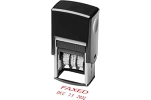 Self Inking Rubber Stamp, Phrase with Date Stamp, Refillable Office Supply Business Stamps (Faxed)